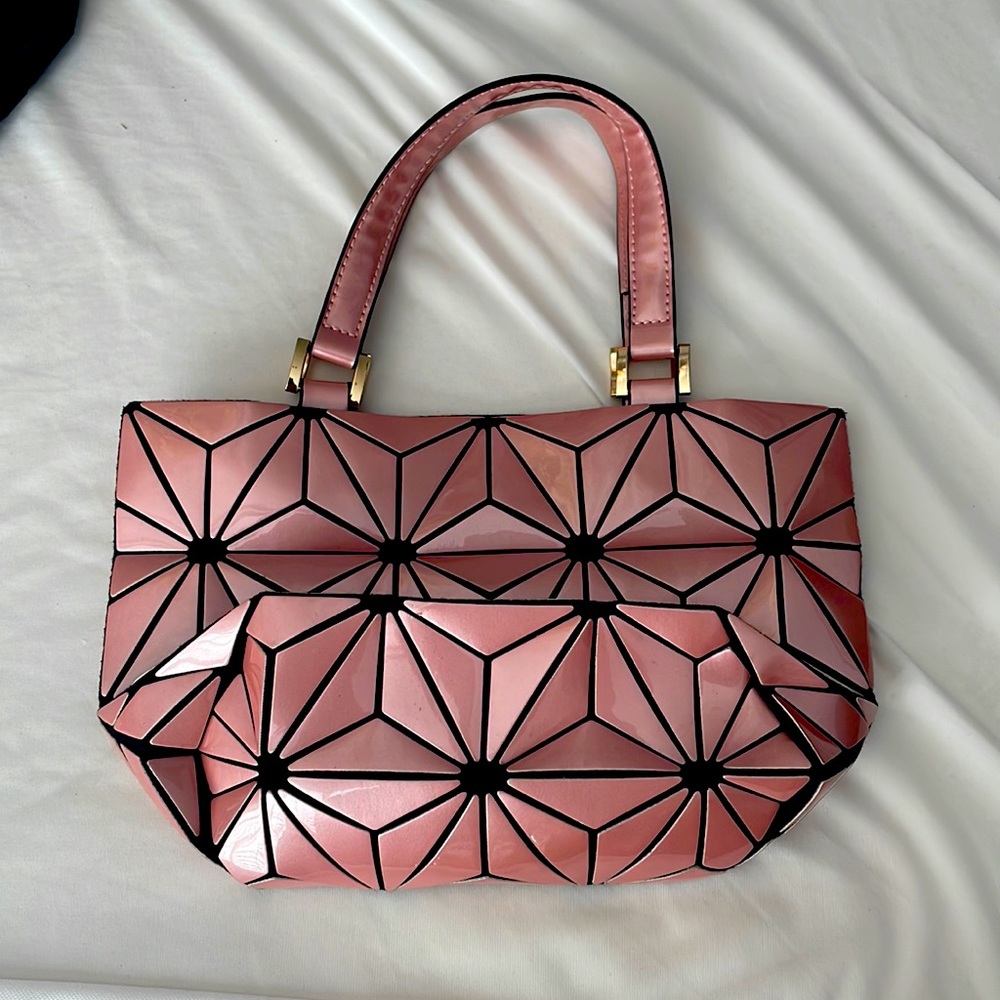 Pinky colored bag.